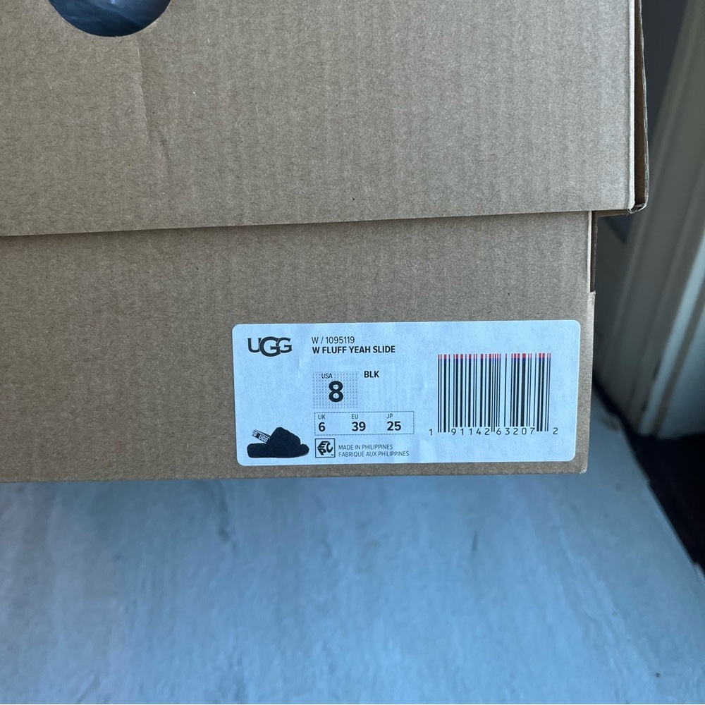Ugg Fluff Yeah Slides In Black Nwt Size 8 - image 6